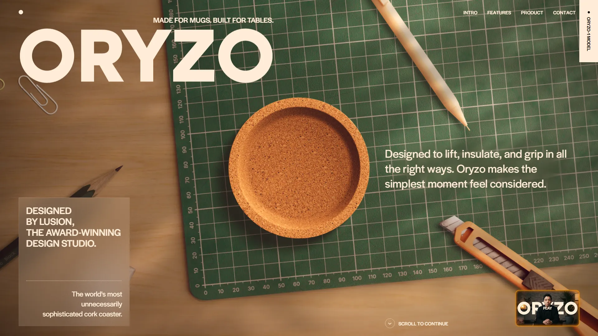 Oryzo AI di Lusion, un esempio di siti web originali premiati da Awwwards nel 2026
